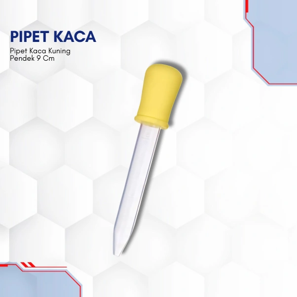 Produk Pipet Kaca Kuning Pendek 9 Cm - distributor alat kesehatan resmi Kemenkes